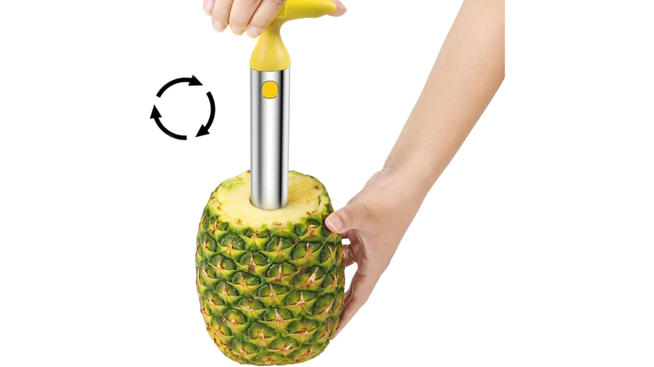 how to use a pineapple corer, Step 5: Twist and Push 