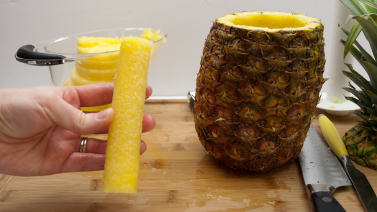 how to use a pineapple corer, Step 6: Remove the Core 